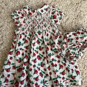 Baby Boden Smocked Strawberry Dress